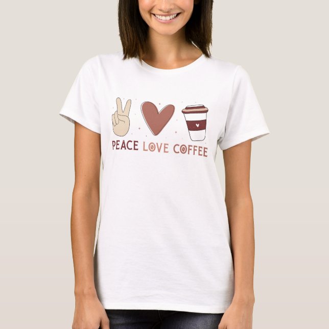 Söt Fred Kärlek Kaffe Boho Estetik T Shirt (Framsida)