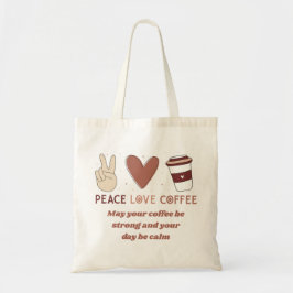 Söt Fred Kärlek Kaffe Boho Estetik Tygkasse