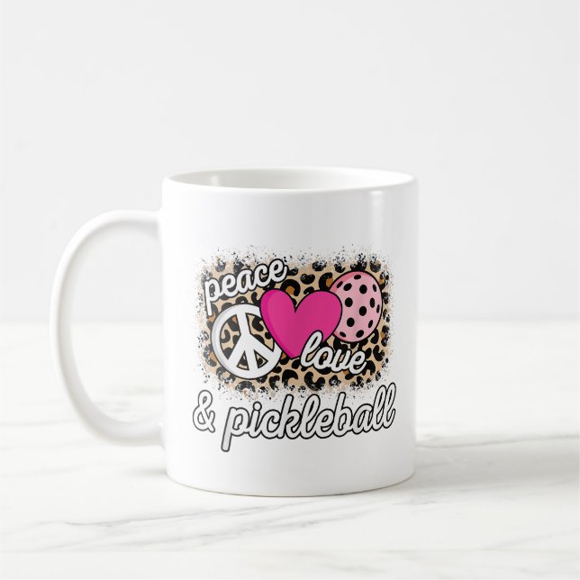 Söt Fred kärlek Pickleball Spelare Rolig Pickle Bo Kaffemugg (Vänster)