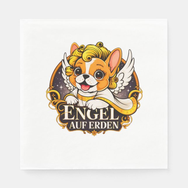 Söt Frenchie Puppy som Kristus Child Pappersservett (Framsidan)