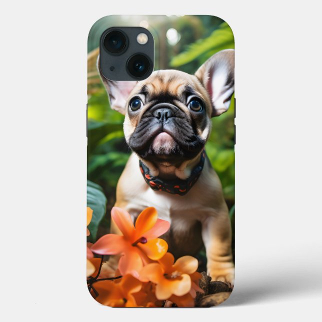 😍Söt Frenchie-valp i en djungel (Baksida)