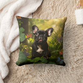 🐶💗Söt Frenchie-valp i en djungel Kudde