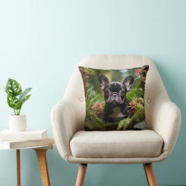🐶💛Söt Frenchie-valp i en djungel Kudde