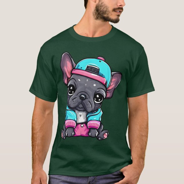 Söt Frenchie-valp present T Shirt (Framsida)