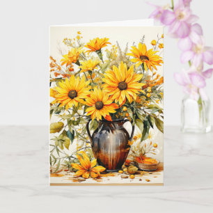 Söt Freshly Picked Flower Illustration Kort