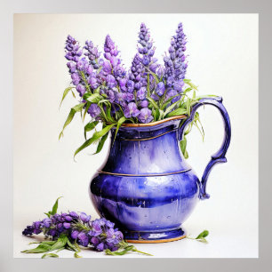 Söt Freshly Poted Lilac Flowers Poster