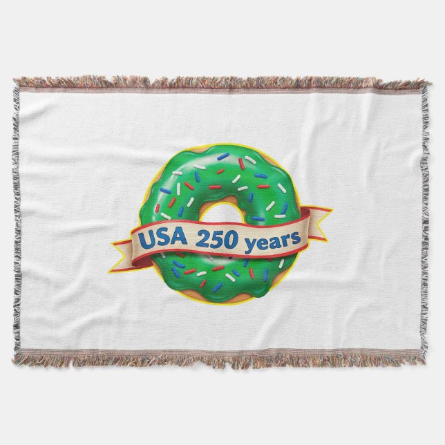 Söt Frihet Munk USA 250 År Filt (Framsidan)