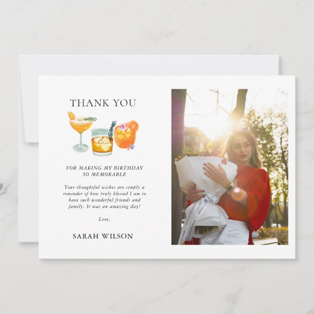 Söt fruktcocktail Foto Födelsedags Kort (Framsida)