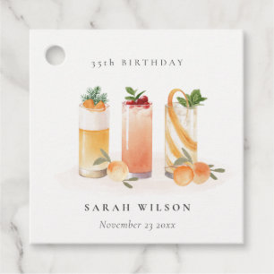 Söt fruktcocktail Orange Blush Alla åldrar Födelse Gåvor Etiketter