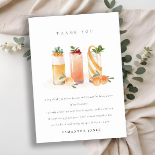 Söt fruktcocktail Orange Blush Alla åldrar Födelse Tack Kort