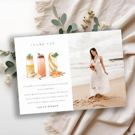 Söt fruktcocktail rosafärgad orange födelsedag för tack kort