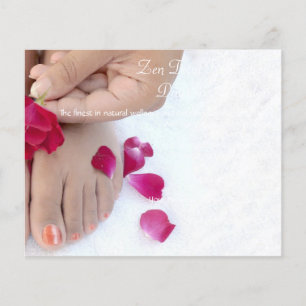 Söt Fuchsia Rosa ros Pedicure Salon Flygblad
