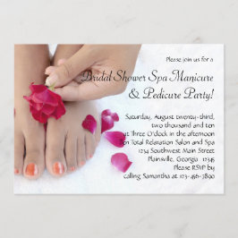 Söt Fuchsia Rosa ros pedicure Salon Inbjudningar