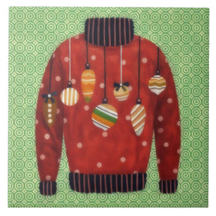 Söt ful jultröja ornament konst kakel