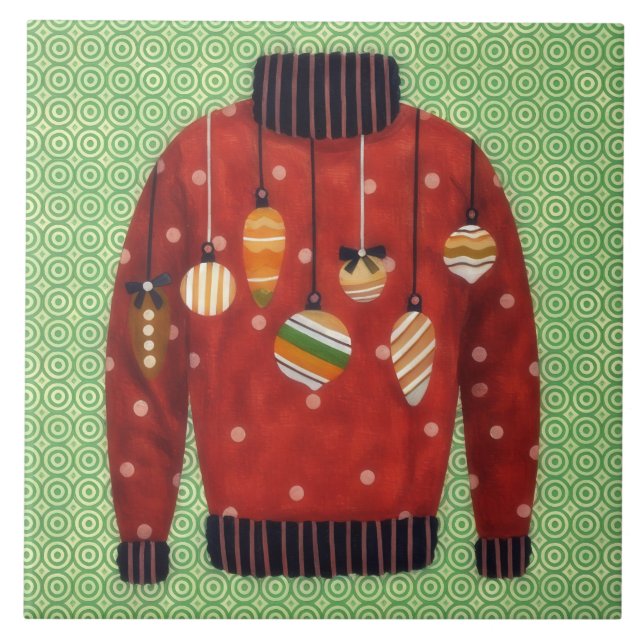 Söt ful jultröja ornament konst kakel (Framsidan)