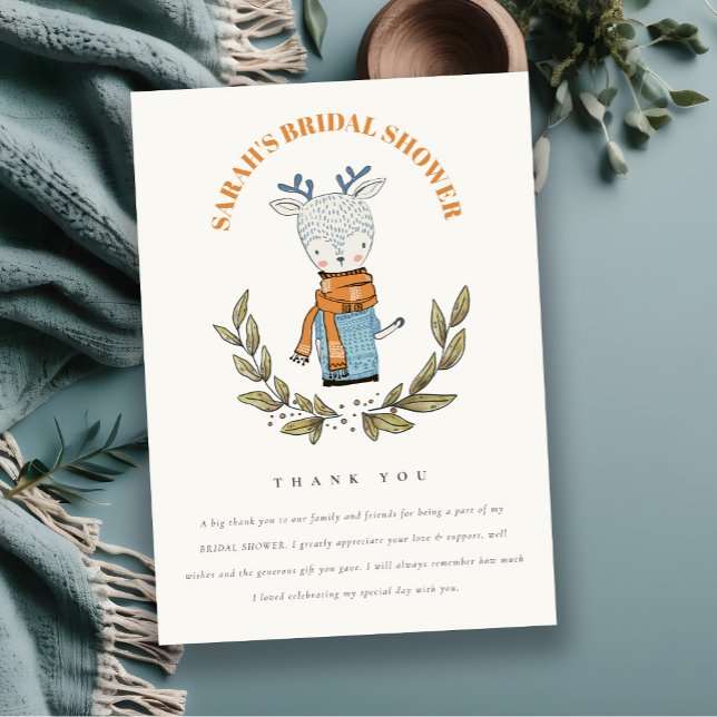 Söt ful jultröja vinter ren bröllopsdusch tack kort (Skapare uppladdad)