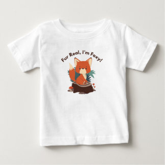 Söt "Fur Real, I'm Foxy" Tecknad Räv Kids T-Shirt