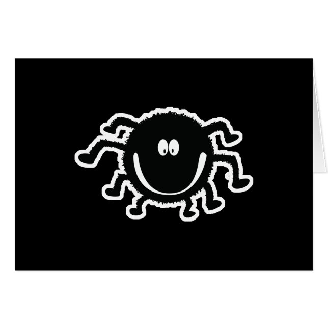 söt fuzzy spinder hälsningskort (Framsidan Horizontal)