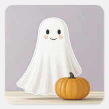Söt fyrkantig Halloween-ghost