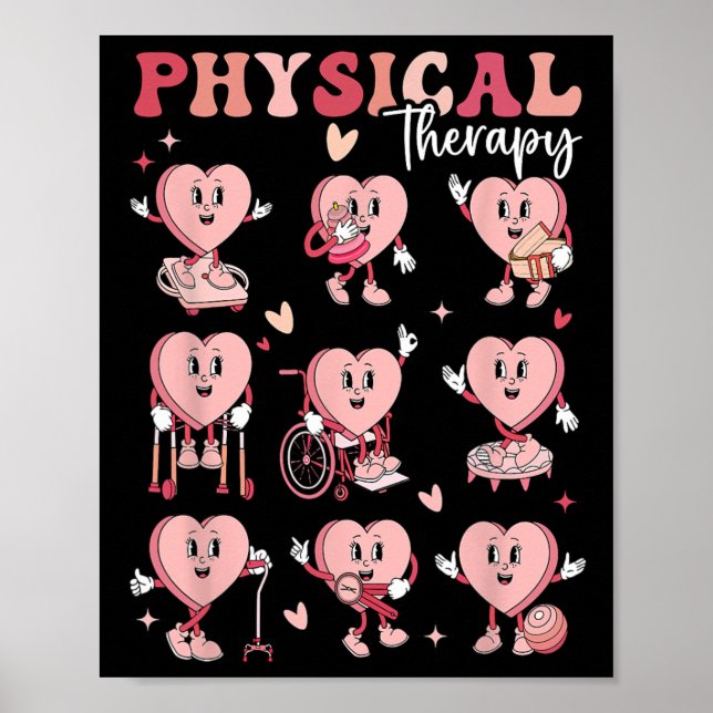 Söt Fysioterapi Alla Hjärtans Dag Pt Pta Pediatrik Poster (Framsidan)