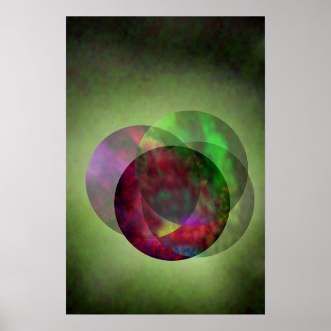 Söt Galaxy Grönt Poster (Framsidan)