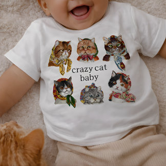 Söt galen kattunge – rolig kattälskare spädbarn t shirt
