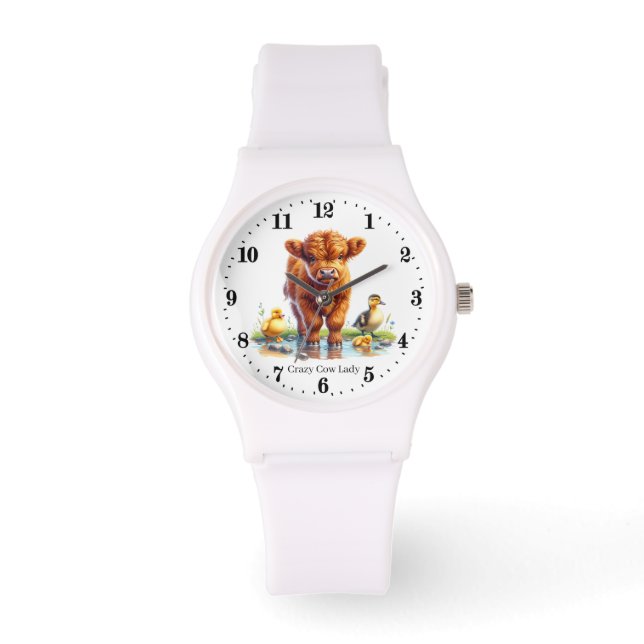 Söt galen ko-dama  armbandsur (Framsida)