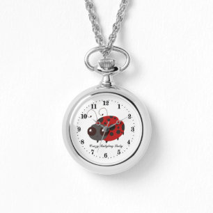 Söt galen ladybug älskare lägg till text armbandsur