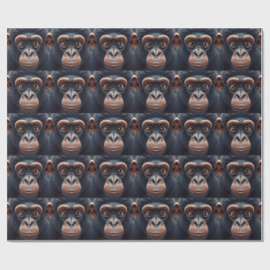 Söt galen rolig schimpans animeporträtt presentpapper