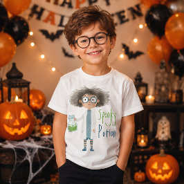 Söt galen vetenskapsman spöklik Halloween-dryck T Shirt