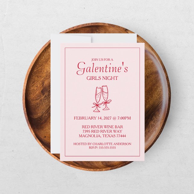 Söt Galentine's Day XOXO Rosa Röd Julkort (Skapare uppladdad)