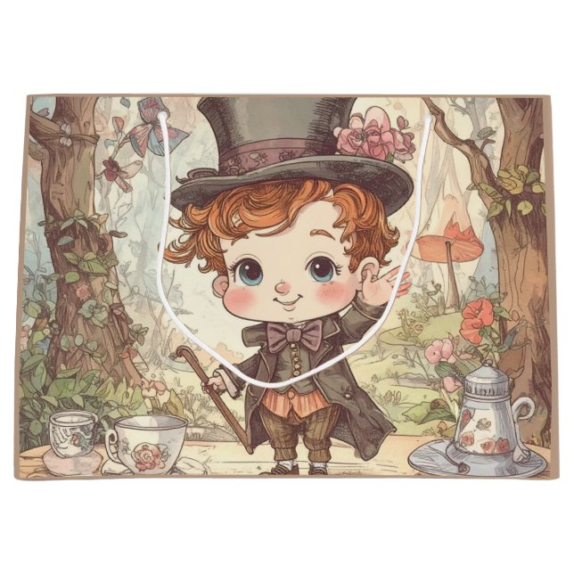 Söt Galna Hattaren Whimsical Wonderland Skogs Kons (Framsidan)