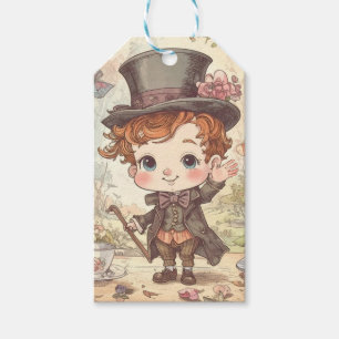 Söt Galna Hattaren Whimsical Wonderland Skogs Kons Presentetikett