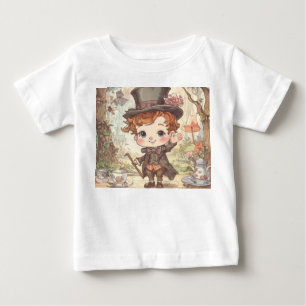 Söt Galna Hattaren Whimsical Wonderland Skogs Kons T Shirt