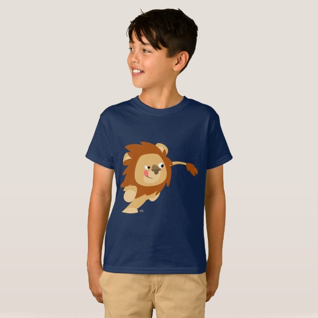 Söt galopperande serielev T-shirt för barn (Hel framsida)