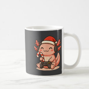 Söt Gamer Axolotl Juldesign Kaffemugg