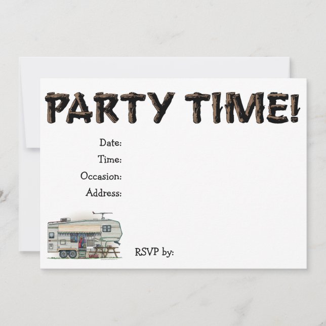 Söt gammal husvagn Campingvagn Reisebus Wohnwagen  Inbjudningar (Framsida)