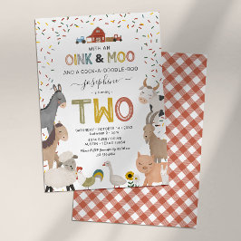 Söt gård 2-års födelsedagsinbjudan inbjudningar