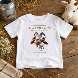 Söt gård med getdjur 2-års födelsedagsfest t shirt