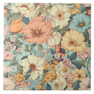 Söt Garden Blommigt Kakelplatta