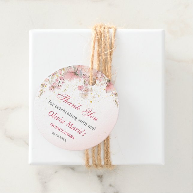 Söt Garden Wildblommor Sweet 16 Gåvor Etiketter (På plats)