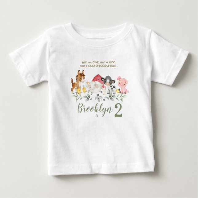 Söt gårdsdräkt för lantbruksdjur för 2-3-års födel t shirt (Framsida)