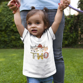 Söt gårdstema 2-års födelsedag t shirt