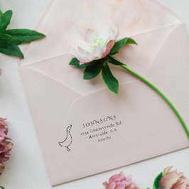 Söt Gås Elegant Familj Returadress Stämpel