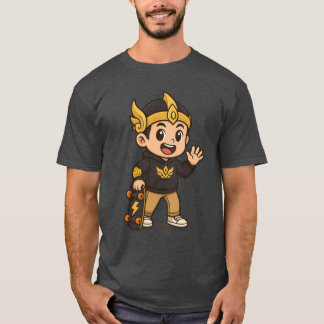 Söt Gatotkaca Modern Tecknad Indonesisk Wayang Han T Shirt