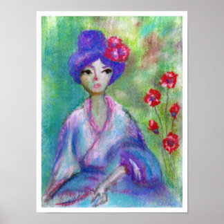 söt Geisha-arkivering Skriv ut med Gräns Poster