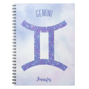 Söt Gemini Astrology SigPersonlig Lila  Anteckningsbok