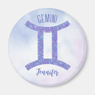 Söt Gemini Astrology SigPersonlig Lila  Magnet