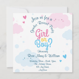 Söt Gender-inbjudan Inbjudningar