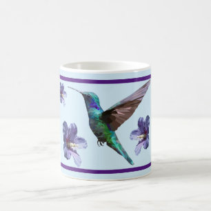 Söt Geometric Hummingbird/Hibiscus Mugg